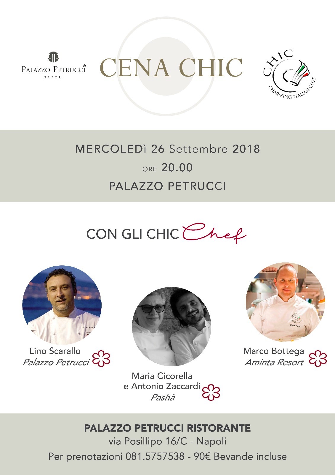 Locandina cena Chic Palazzo Petrucci